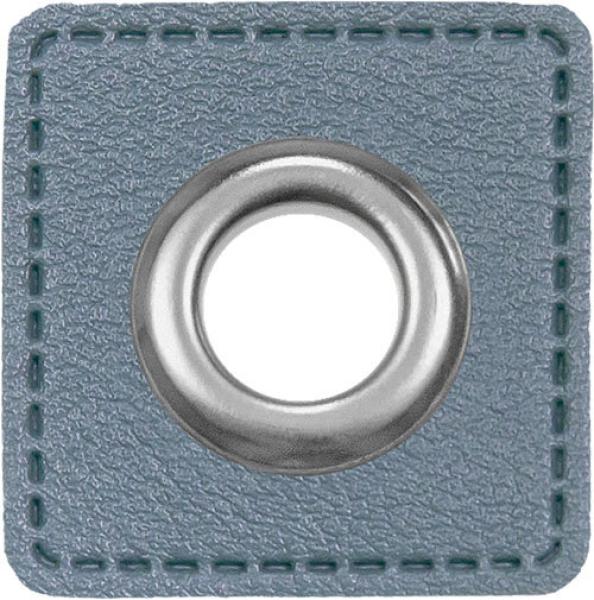 Ösen-Patches Jeansblau Breite 32 mm ,Höhe 32 mm , Ø 10 mm